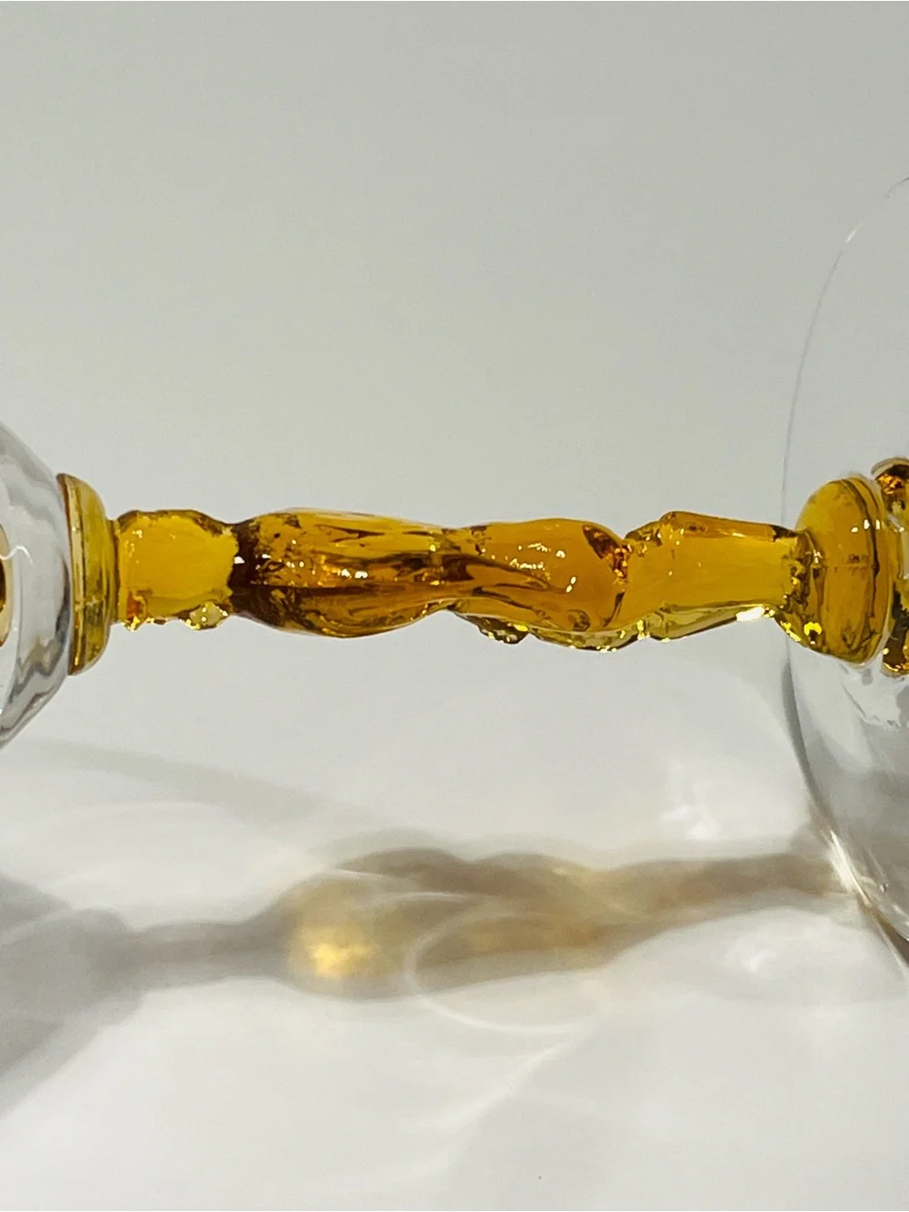 Pair of 1940’s Morgantown Jockey  Amber Cocktail Glasses Set of 2.
